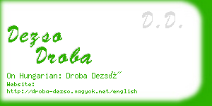 dezso droba business card